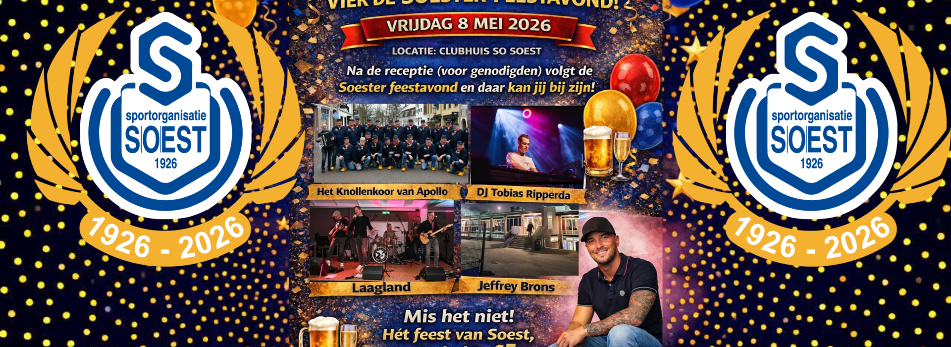 Vrijdag receptie en feestavond